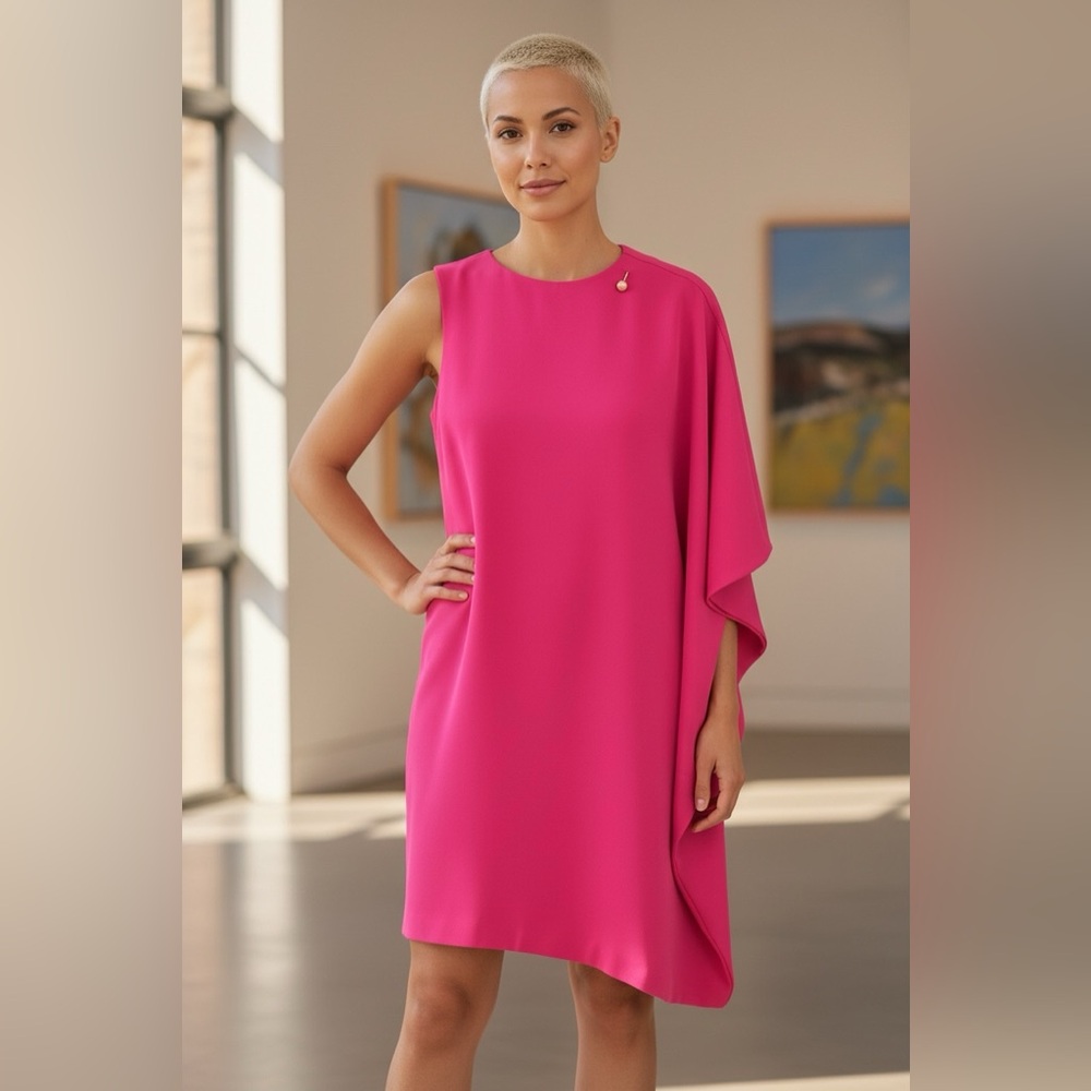 Ted Baker Fuchsia Dress with Metallic Details size 0